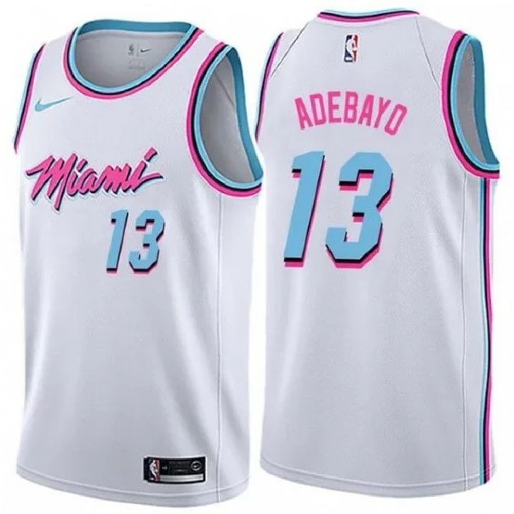 Men's Miami Heat Bam Adebayo #13 White 19-20 Swingman Jersey - City Edition-Pro Kit Vault | Brand New 26/27 Sports Jerseys